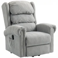 HOMCOM Velvet-Feel Electric Riser Recliner Chair - Grey(m-15)