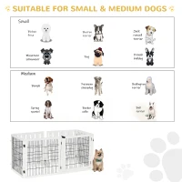 PawHut Barrera de Seguridad para Perros Plegable de Madera para Escaleras y Puertas con Soporte de Pie 432x36x70 cm Blanco(m-8)