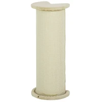 PawHut krabpaal voor katten 85 cm, hoekontwerp, ruimtebesparend, 35 cm x 35 cm x 85 cm, roomwit(m-10)