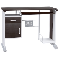 HOMCOM Bureau Brun Noir/Blanc Design 100x52x75cm