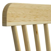 HOMCOM Lot de 2 Chaises de Salle à Manger, Chaises Cuisine en Bois d'Hévéa, Dossier Incurvé, Bords Arrondis, Bois Naturel(m-12)