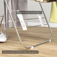 HOMCOM Séchoir à linge sur pieds pliable étendoir 2 niveaux ajustables dim. 148L x 60,5l x 98H cm(m-7)