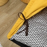 PawHut Kattengrot Kattentent Huisdierbed Tipi Design Kattenhuis Geel(m-9)