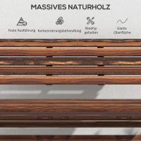 Outsunny Tuinbank voor 2 personen, rustiek ontwerp, inklapbaar, natuurlijk hout, 122 x 63 x 83 cm, gebrande afwerking(m-5)