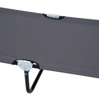 Outsunny ligbed met leesgat 190 cm x 56 cm x 28 cm, grijs(m-8)