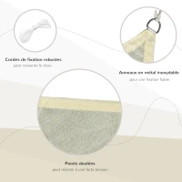 Outsunny Voile d'ombrage rectangulaire 3 x 3 m polyéthylène Haute densité Protection UV Avec sac de rangement - Coloris crème(m-5)