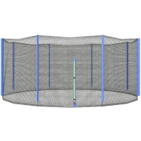 SPORTNOW Filet de remplacement pour trampolines Ø 366 cm 8 poteaux droits filet de sécurité pour trampolines, entrée zippée(m-11)