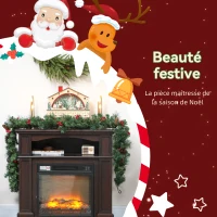 HOMCOM Guirlande de Noël artificielle 180 cm, décoration de Noël, 162 branches denses, pommes de pin, grappes de baies, vert(m-4)