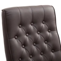 Vinsetto High Back Executive Office Chair Swivel Computer Desk Armchair Tilting Seat Height Adjustable Ergonomic Bonded Leather Wooden Base (Brown)(m-7)