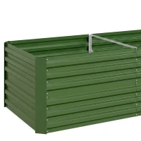 Outsunny Plantenkuip, Handige Bloemenbed voor het Planten, Verzorgen en Kweken, Verhoogd Bed, Staal, Groen(m-12)