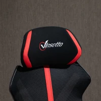 Vinsetto Silla Gaming con Reposapiés Retráctil Silla de Oficina Giratoria Reclinable con Reposacabezas y Altura Ajustable 65x65x119-129 cm Negro y Rojo(m-9)