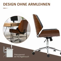 Vinsetto Bureaustoel Computerstoel, Kantelfunctie, Hoogteverstelbaar, Zwart + Zilver(m-5)