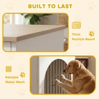 PawHut Dog Crate Furniture, Indoor Dog Cage with Double Doors for Large Breeds, Pet Kennel End Side Table(m-6)