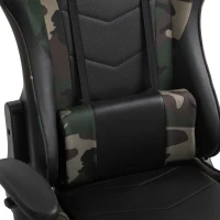 Vinsetto massage bureaustoel, gaming stoel, ergonomisch, kunstleer, schuim, nylon, zwart, camouflage, 64 x 69 x 120-127 cm(m-8)