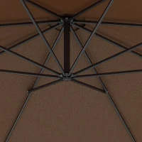 Outsunny afneembare parasol zweefparasol zwengelparasol met handkruk, koffie(m-11)