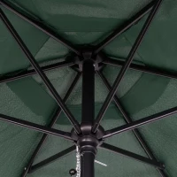 Outsunny Parasol Ø196 cm met kantelfunctie, zeshoekige balkonparasol voor strand balkon tuin, Groen(m-8)