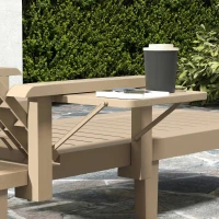 Outsunny Set of 2 Reclining Sun Loungers, 5 Positions Adjustable Outdoor Chaise Lounge Chair with Armrests, Khaki(m-9)