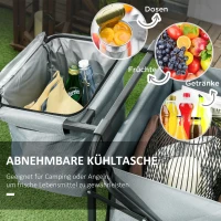 Outsunny Opvouwbare Bolderkar met Koeltas - Stalen Frame - Draagvermogen tot 100 kg - Afmetingen 113x57x77-100 cm - Donkergrijs(m-6)