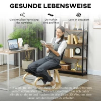 HOMCOM Ergonomische kniekruk, gezondheidsstoel voor thuis, kantoor, meditatie Zwart(m-6)