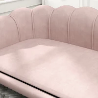 PawHut Huisdierensofa voor Middelgrote en Grote Honden tot 25 kg, Stevig Hout, Gepolsterd, Roze(m-9)