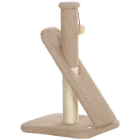 PawHut Krabpaal met Krabblad, Speelbal, Noppenstructuur/Sisal, 54 cm, Lichtbruin(m-10)
