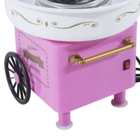 HOMCOM Suikerspinmachine suikerspinapparaat suikerspin machine 450 watt roze/rood(m-9)