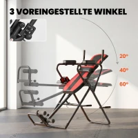 SPORTNOW 3-in-1 Inversionsbank Inversionstisch mit 3 Inversionswinkel Liegestütz- & Klimmzugstangen Kopfstütze(m-7)