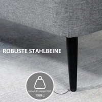 HOMCOM Zitbank, Opbergkist, Gestoffeerde Bank, Linnenlook, tot 150kg, 101x38,5x44,5 cm, Grijs(m-5)