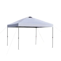 Outsunny Tuin-Paviljoen, Opvouwbare Paviljoen, Feesttent, Tuinpaviljoen Incl. Haringen Spanlijnen, Oxfordstof, 2,95 x 2,95 x 2,64 m, Wit(m-1)