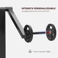 SPORTNOW Panca Romana 2 in 1 per Curl e Tricipiti con Sedile a 5 Livelli e 25 Regolazioni, Nero(m-7)