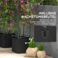 Outsunny Set van 2 Rankrekken met Tas, Verstelbare Niveaus, Roestvrij Staal, 33x33x180 cm, Groen(m-5)
