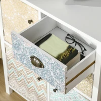 HOMCOM Drawer Table Sideboard Multi-purpose Storage Chest Shabby Chic Entryway Living Room Bedroom Furniture Organizer Unit(m-8)