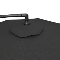Outsunny 3m Overhanging Cantilever Parasol, with Cross Base - Black(m-11)