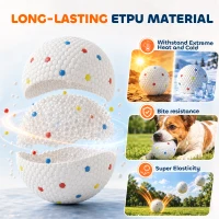 PawHut 6 Pack Dog Balls Toys Fits Aggressive Chewers, Indestructible Teething and Water ETPU Balls for Throw and Fetch(m-5)