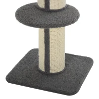 PawHut kattenboom speelboom krabpaal met platform sisal pluche grijs(m-11)