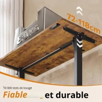 Bureau assis-debout électrique, 3 fonctions mémoire, système anti-collision, 160x70,2x72,2-118 cm, marron(m-6)