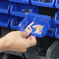 DURHAND Schappenrek, Opbergsysteem voor Werkplaats, 30 Dozen in 2 Maten, Stapelbaar, 63x18x37,5cm, Blauw(m-7)