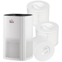 HOMCOM Purificateur d'air + Filtre pour purificateur d'air - Ioniseur, CADR 225m³/h, minuterie - filtration en 3 étapes(m-11)