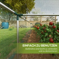 Outsunny 1,25 x 3,73 m Tuinnet, Plantenbeschermingstent met Ritssluiting, Insectenwerend Net, Staal, Groen(m-5)