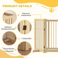 PawHut Hondenhek, vrijstaand, opvouwbaar, deur & voeten, houten frame, 220x36x91cm(m-6)