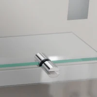 HOMCOM Miroir de Salle de Bain avec éclairage LED 50x70cm, Miroir Mural Lumineux, Interrupteur Tactile, étagère de rangement intégrée(m-9)