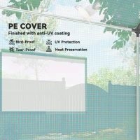 Outsunny Polyethylene Walk-in Polytunnel Greenhouse, 2 x 3(m), Green(m-4)