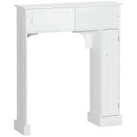 HOMCOM Toiletombouw kantelbeveiliging toiletkast overbouwkast veel opbergruimte MDF wit(m-11)