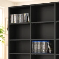 HOMCOM 835 CD/500 DVD Storage Unit, Blu-ray Media Storage Shelf with 27 Compartments and 21 Adjustable Shelves, Black(m-13)