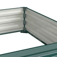 Outsunny Bedplantenbak met Stalen Kast Groen 120 x 120 x 30 cm(m-11)