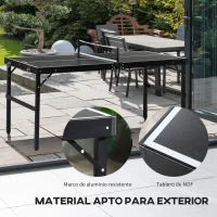 SPORTNOW Mesa de Ping Pong Plegable con Marco de Aluminio y Red para Interiores y Exteriores 152x76x72 cm Negro(m-5)