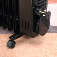 HOMCOM 2000W Digital Oil Filled Radiator, 9 Fin, Portable Electric Heater with LED Display, 24-Hour Timer, 3 Heat Settings, Safety Cut-Off and Remote Control, Black(m-8)