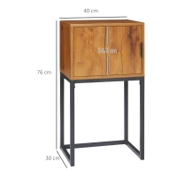 HOMCOM Consoletafel in industrieel design, bijzettafel, dressoir, 1 kast, bruin+zwart(m-3)