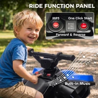 AIYAPLAY 6V Kids ATV, 4 Wheeler Electric Ride on Car with Music and LED Headlights, for Ages 18-56 Months Boys and Girls, Blue(m-6)
