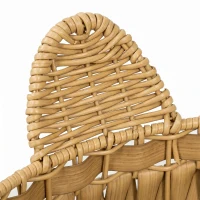 PawHut Rattan kattenmand met afneembaar kussen, kattenhol voor katten tot 10 kg, 50 x 50 x 25 cm, lichtbruin(m-11)